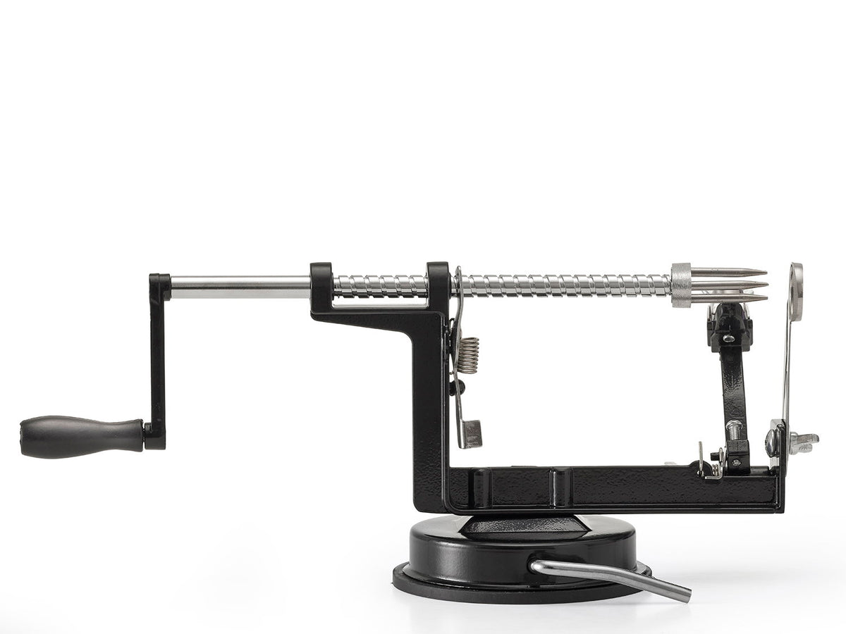 Apple peeler / potato peeler with suction, black