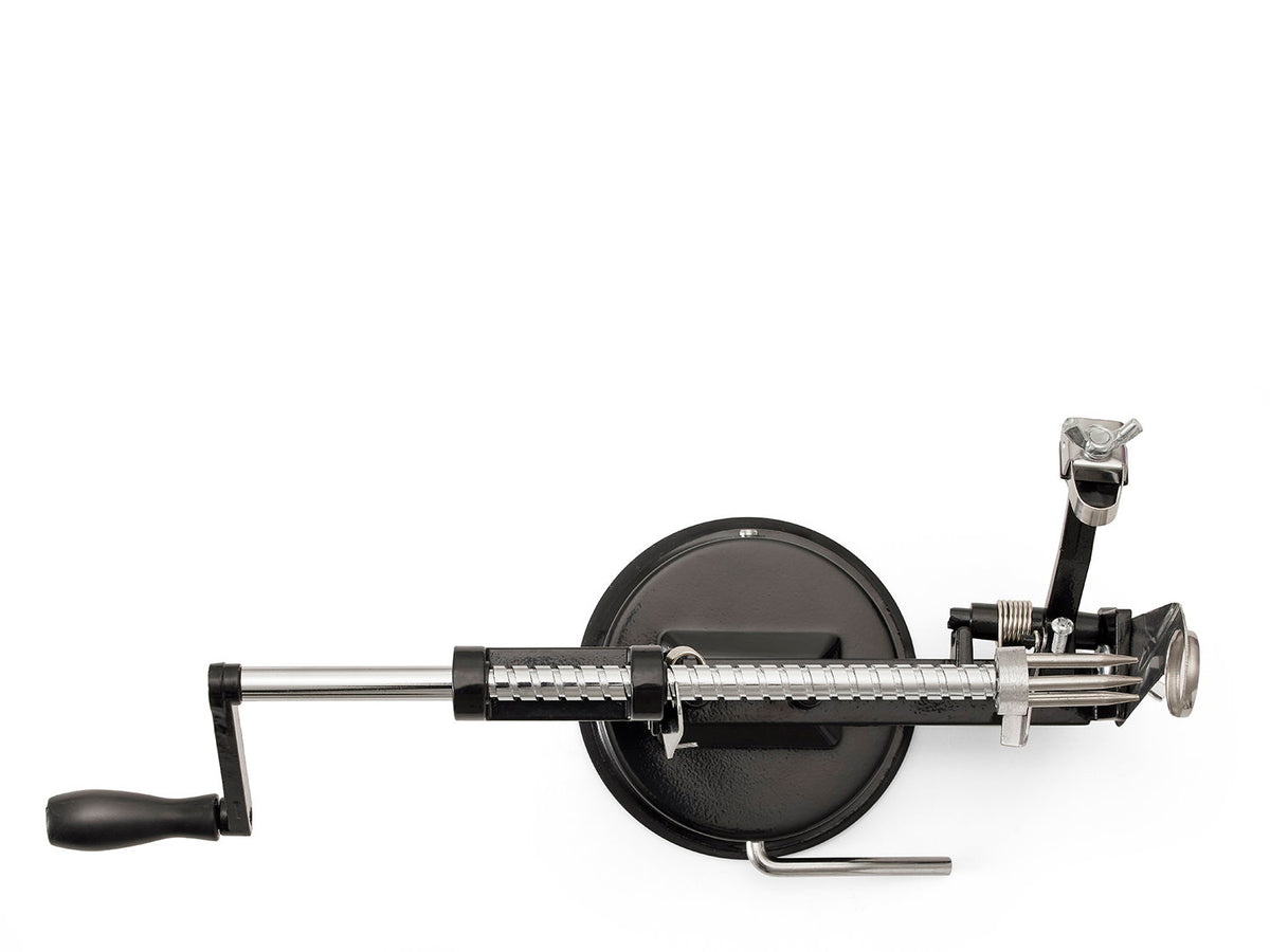 Apple peeler / potato peeler with suction, black