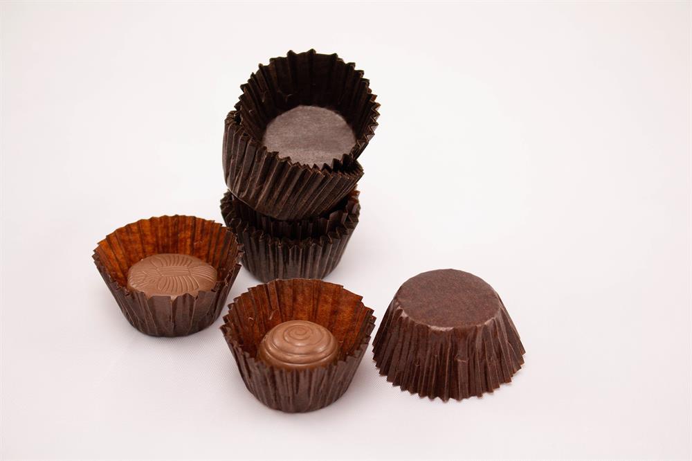 Chocolate cases / confectionery cases – brown, 100 pcs