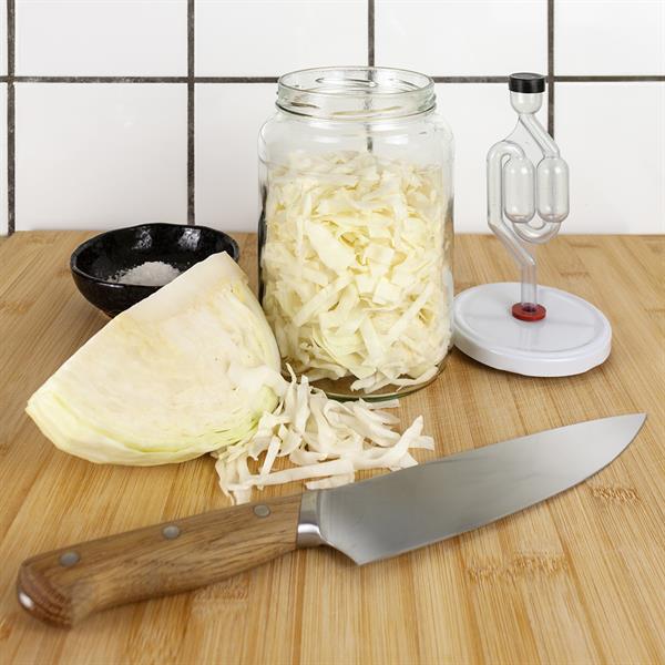 Fermentierglas, 1,7 Liter – komplett mit Schraubdeckel mit Tülle und Gärröhrchen