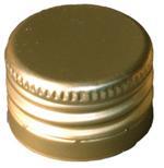 Aluminiumskuekapsel med gevind, pp28 - 18 mm høje, guldfarvet