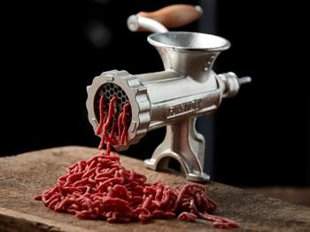 Meat mincer in galvanised steel – classic manual meat mincer