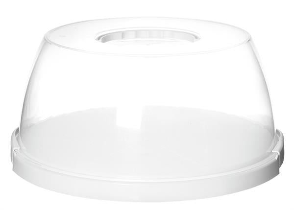 Kagefad med låg og håndtag, plast, off white bund, 1 sæt