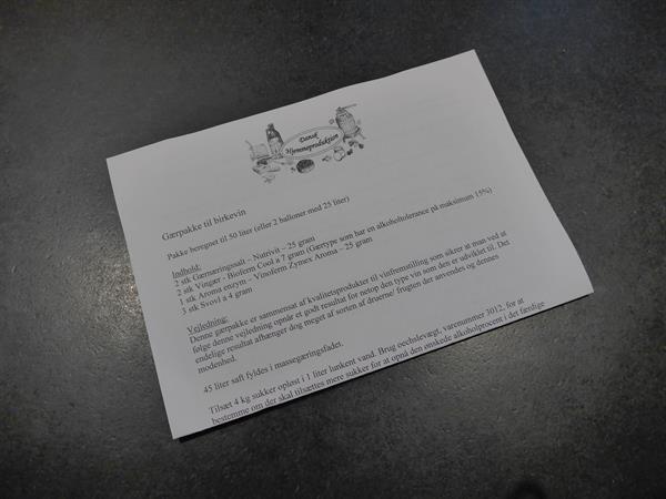 Komplet gærpakke til birkevin