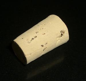 Konischer Korken. Durchm. Boden 17 mm, Durchm. oben 21 mm, Länge 33 mm, 5 Stk.
