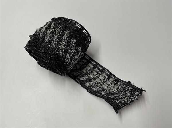 Ekstra muslingestrømpe til Havbondens Muslingesæt, 5 masker i bredden, sort kant, 2 meter