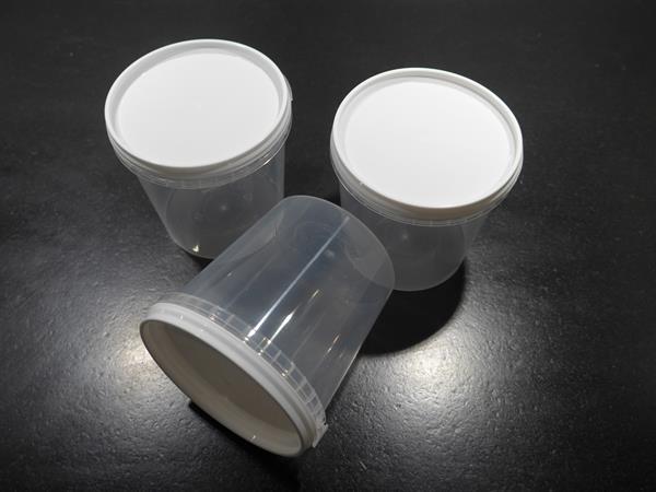 Honey cup with lid / plastic tub with safety clip – 420 ml, 90 pcs