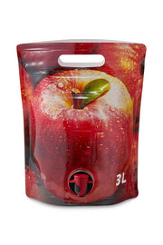 Pouch-up pose / Ståpose med æblemotiv, 3 liter. 1 stk