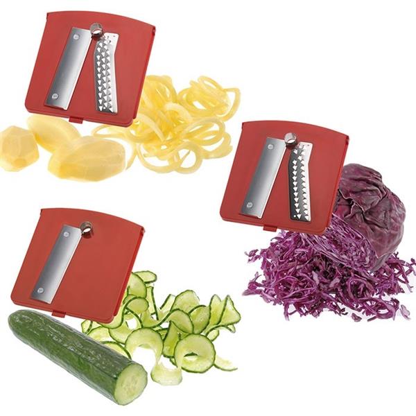 Spiromat grönsaks- och fruktskärare med 3 olika knivar
