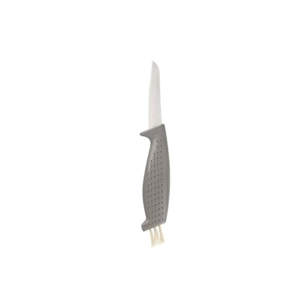 Pilzmesser mit Kunstleder-Scheide und Bürste, grauer Griff, 1 Stk.