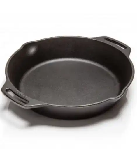 Gusseisenpfanne mit zwei Griffen für Lagerfeuer und Grill – Petromax FP25H, Ø25 cm
